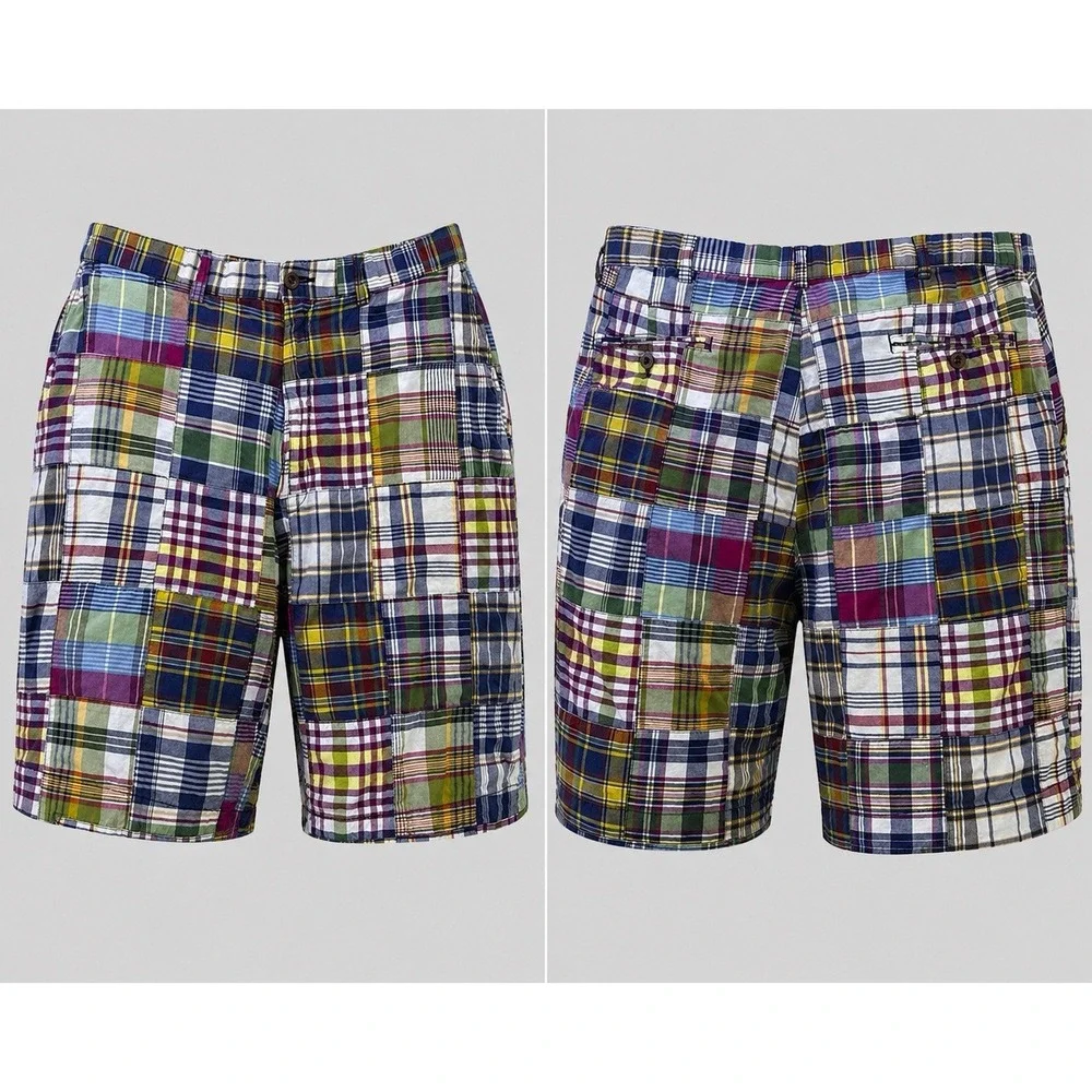 Polo Ralph Lauren Shorts Mens 38 Multicolor Madras Plaid Cargo Pockets Preppy